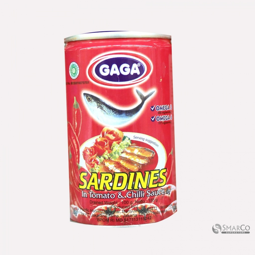 Gaga sarden saus tomat&amp;cabe 155 gr