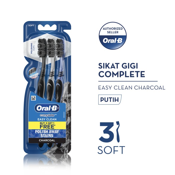 Sikat Gigi OB easy clean charcoal s 3s