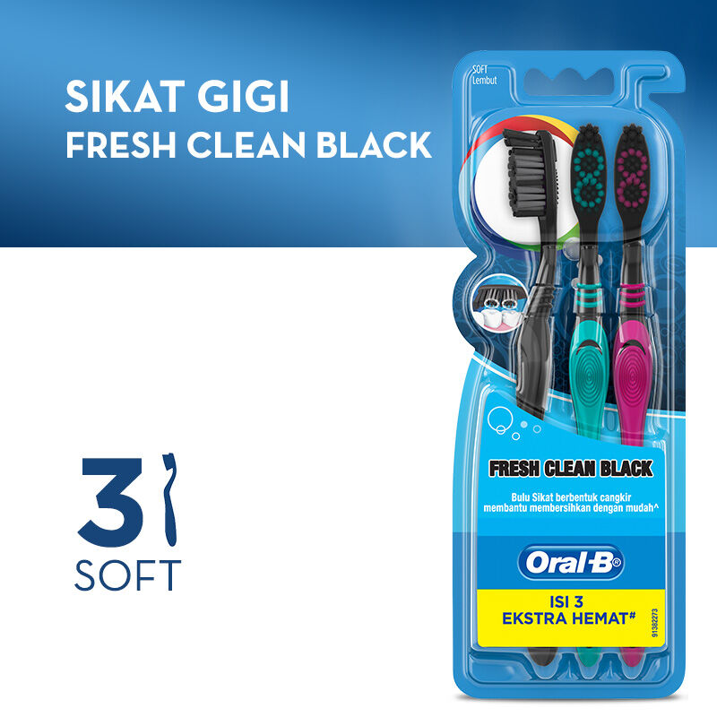 Sikat Gigi OB fresh clean black 3s